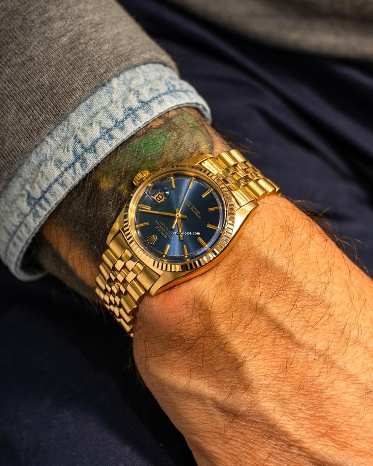Rolex Datejust ref 1601 Blue Jeans Dial Featuring a French Hallmark on the caseback - Image 1