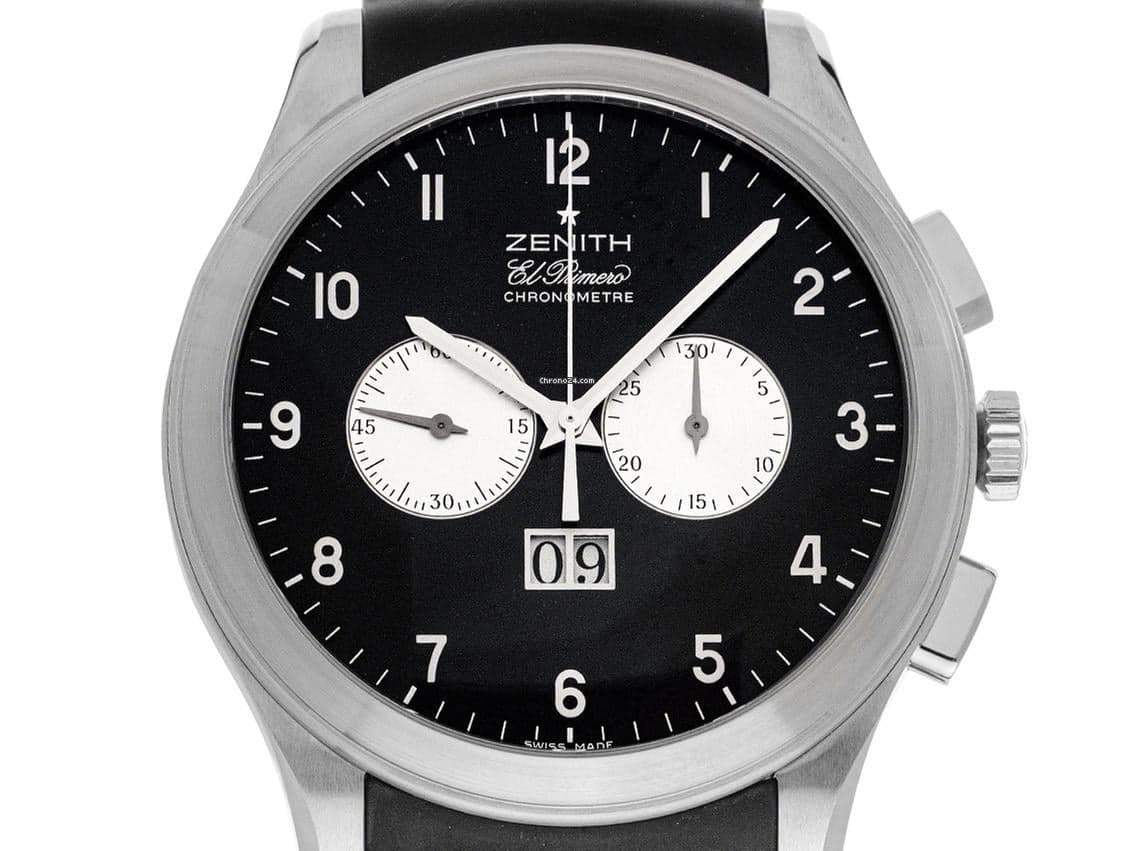 Zenith El Primero Ref.03.0520.4010 2021 Full Set wie Neu Vintage El Primero Chronograph Big Date Kautschuk Faltschließe - Image 1