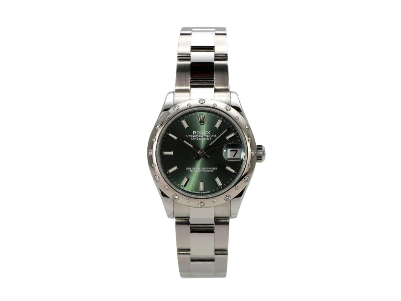 Rolex Datejust 31 Edelstahl Weißgold Diamant Ref. 278344RBR Mintgrün Oyster-Band - Image 1