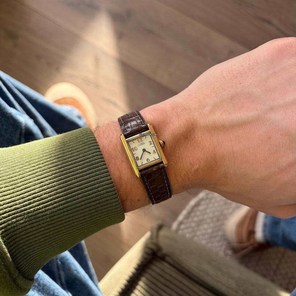 Cartier Tank Vermeil Cream Logo Dial - Thumbnail 4