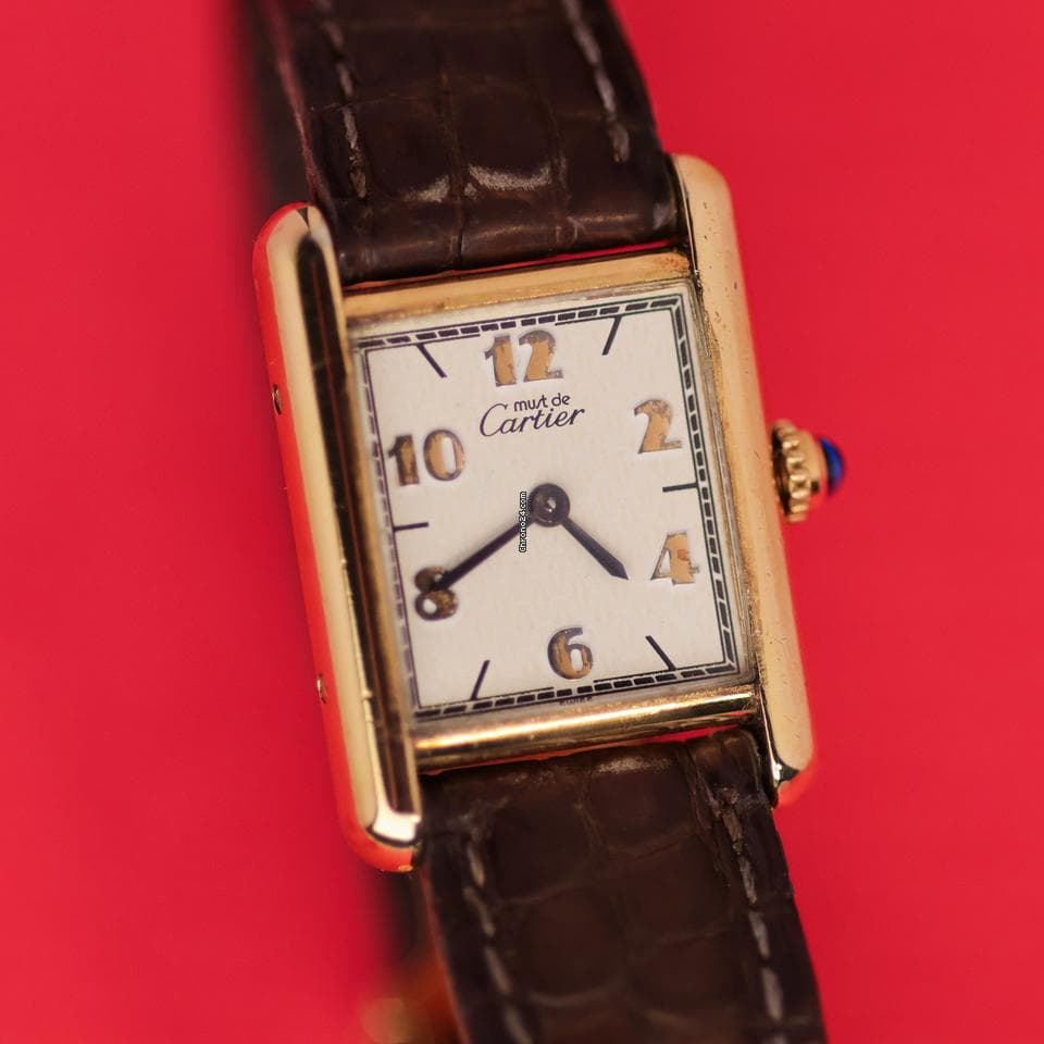 Cartier Tank Vermeil Cream Logo Dial - Thumbnail 9