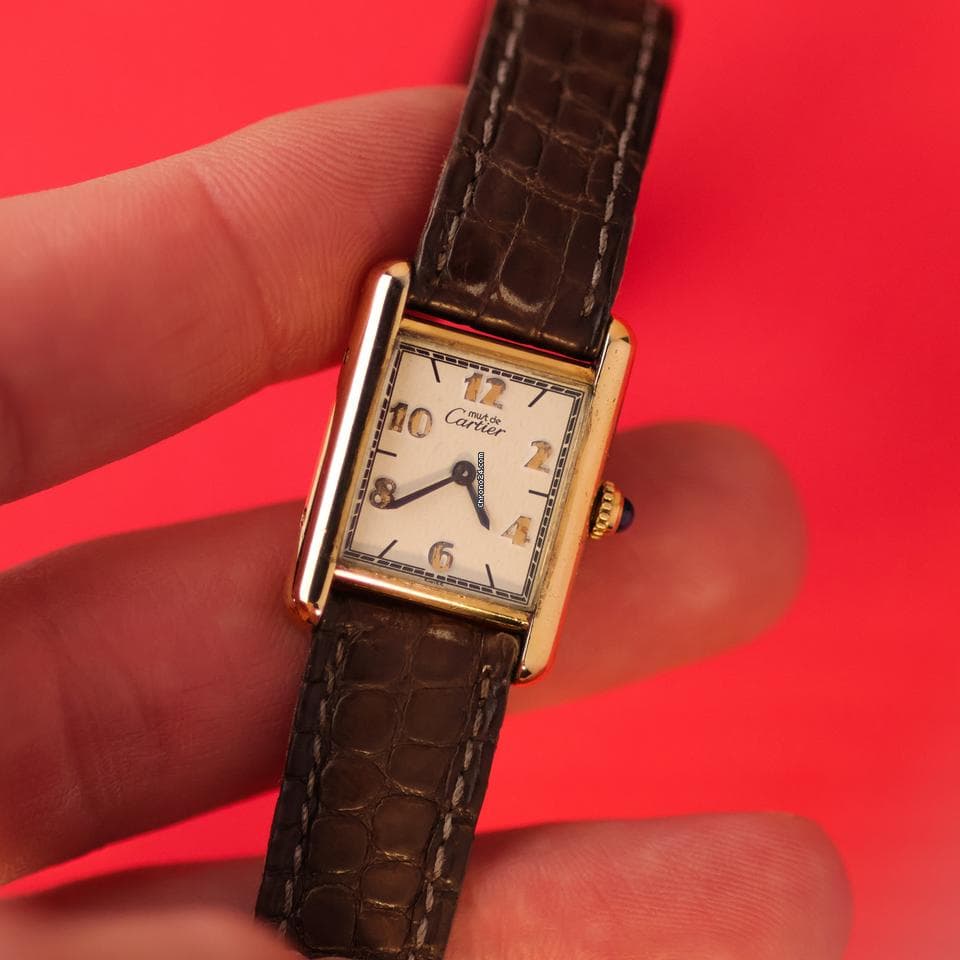 Cartier Tank Vermeil Cream Logo Dial - Thumbnail 2