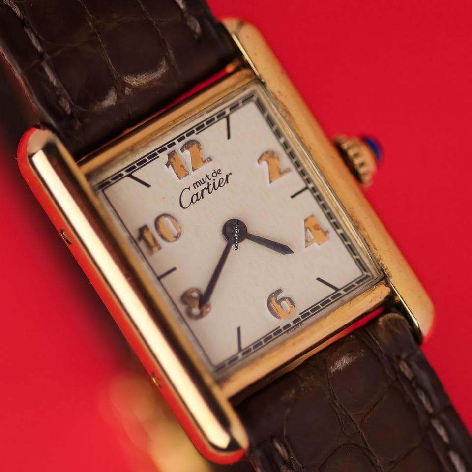 Cartier Tank Vermeil Cream Logo Dial - Thumbnail 5