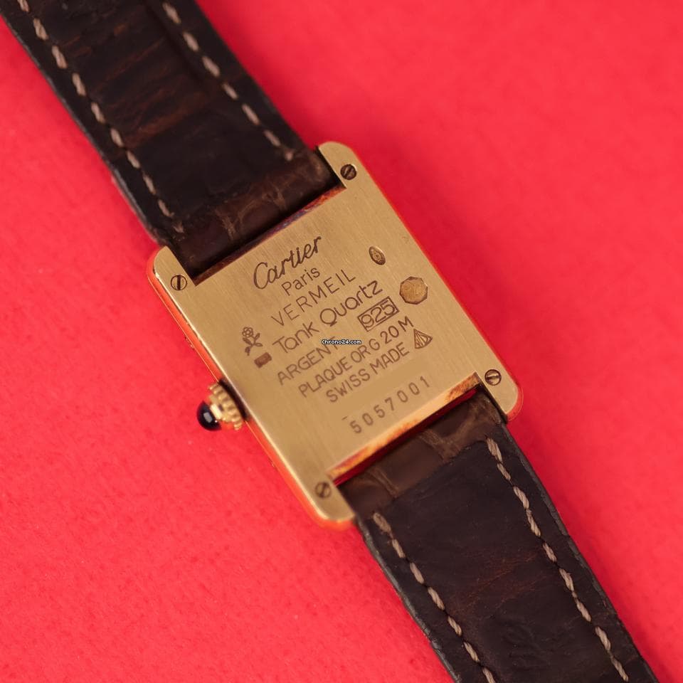 Cartier Tank Vermeil Cream Logo Dial - Thumbnail 11