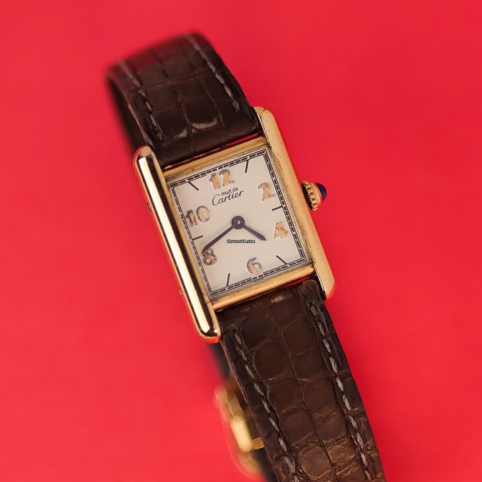 Cartier Tank Vermeil Cream Logo Dial - Thumbnail 10
