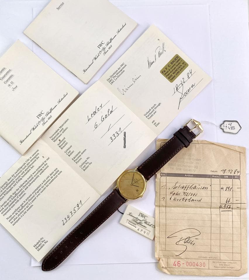 IWC Portofino Quartz Quarz Solid Gold PAPIERE ref 3331 3331 - Image 1