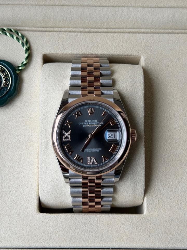 Rolex datejust oyster perpetual Rolex Datejust 36 - Rose Gold - Diamond 6 & 9 numbers - Image 1