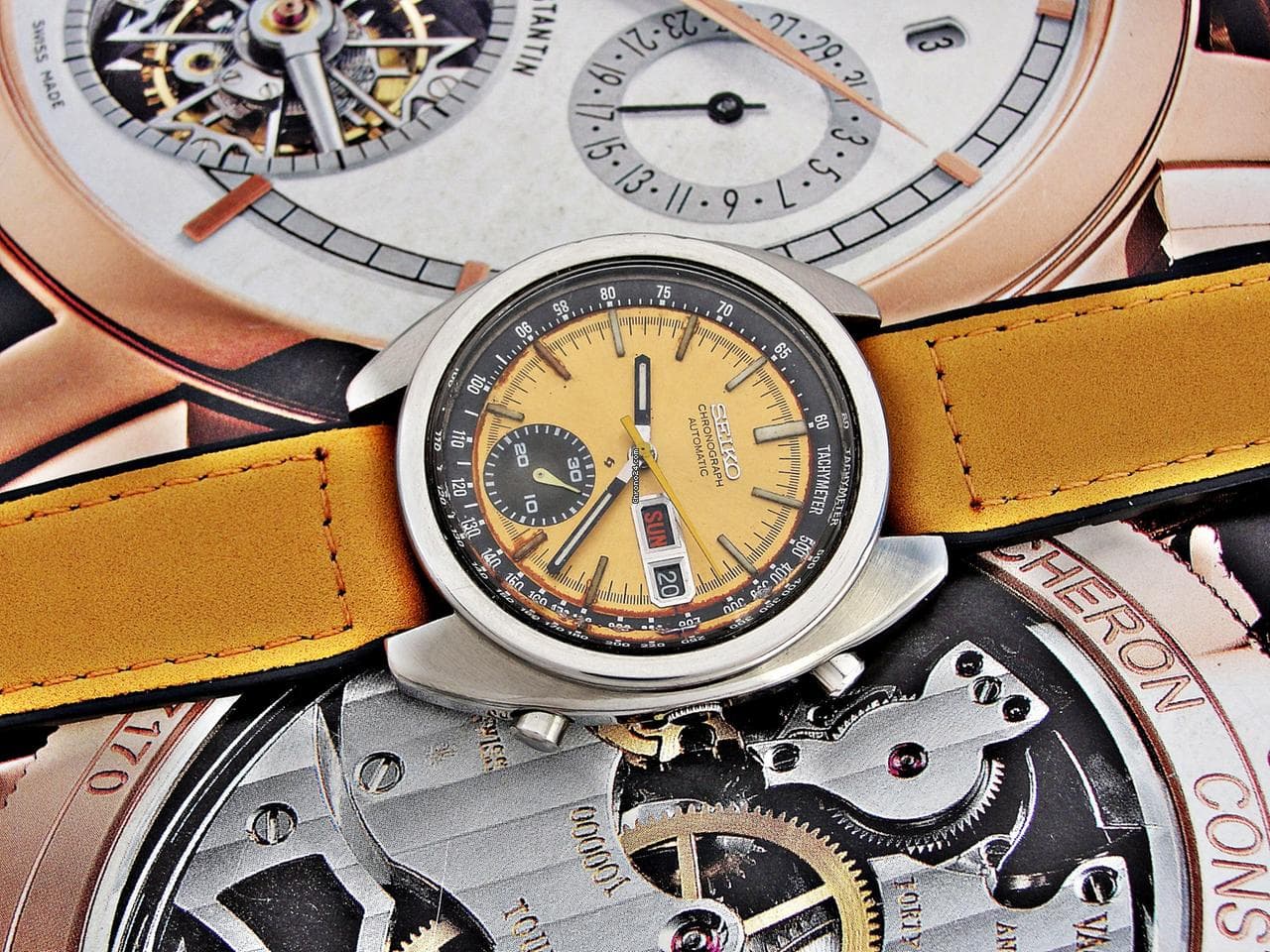 Seiko Chronograph Beautiful Retro Seiko Automatic Chronograph from 1972 - Thumbnail 3