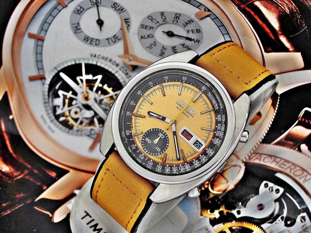 Seiko Chronograph Beautiful Retro Seiko Automatic Chronograph from 1972 - Thumbnail 13