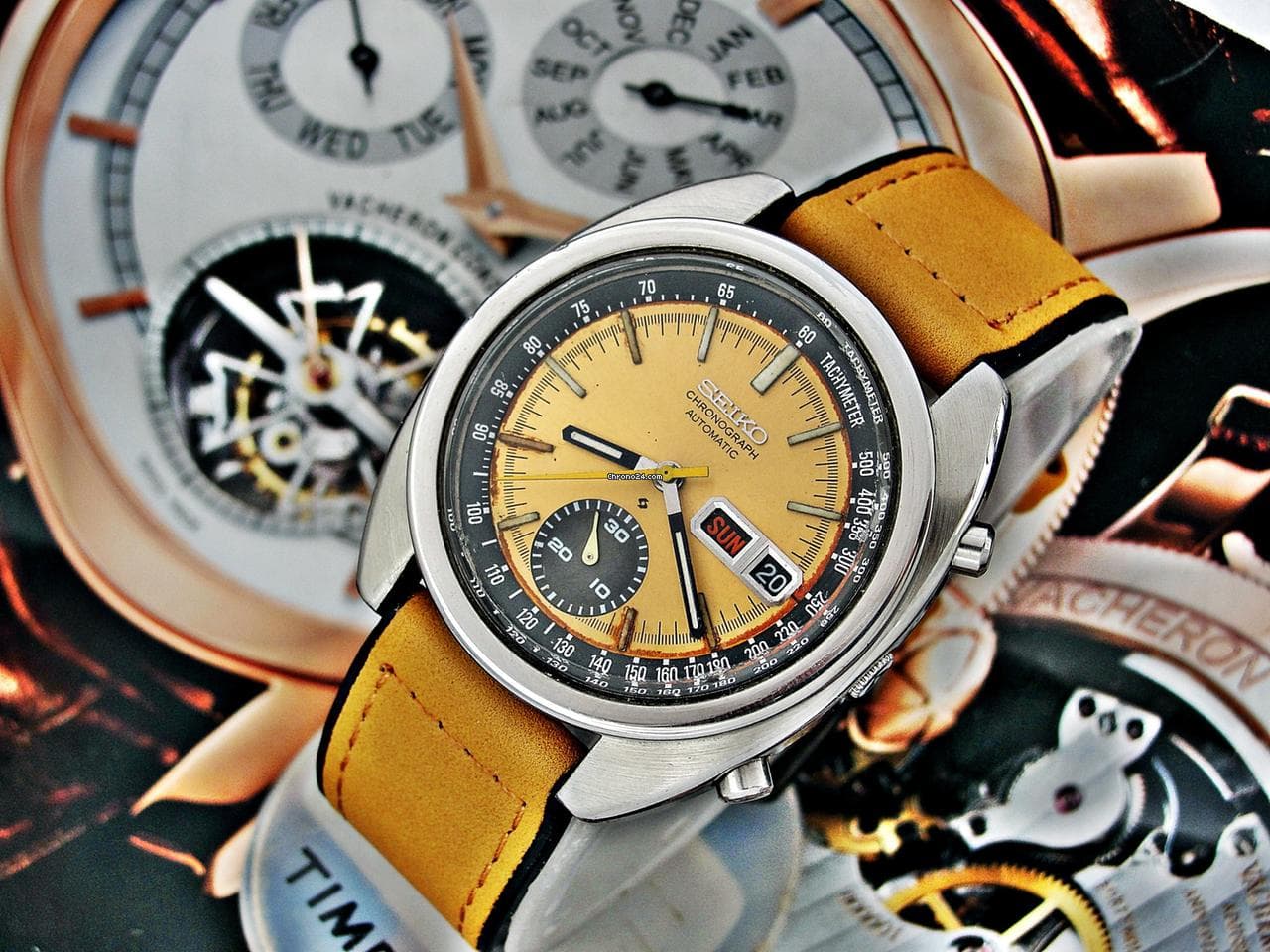 Seiko Chronograph Beautiful Retro Seiko Automatic Chronograph from 1972 - Thumbnail 7