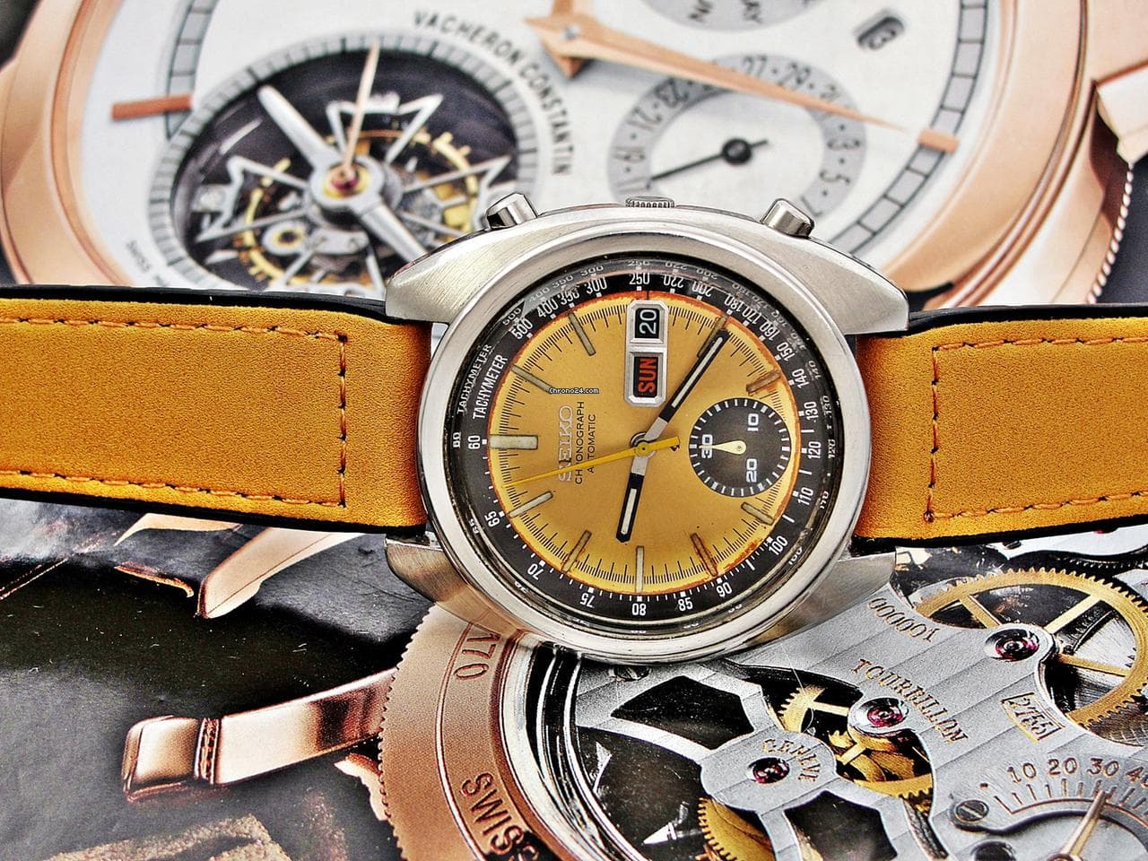 Seiko Chronograph Beautiful Retro Seiko Automatic Chronograph from 1972 - Thumbnail 12