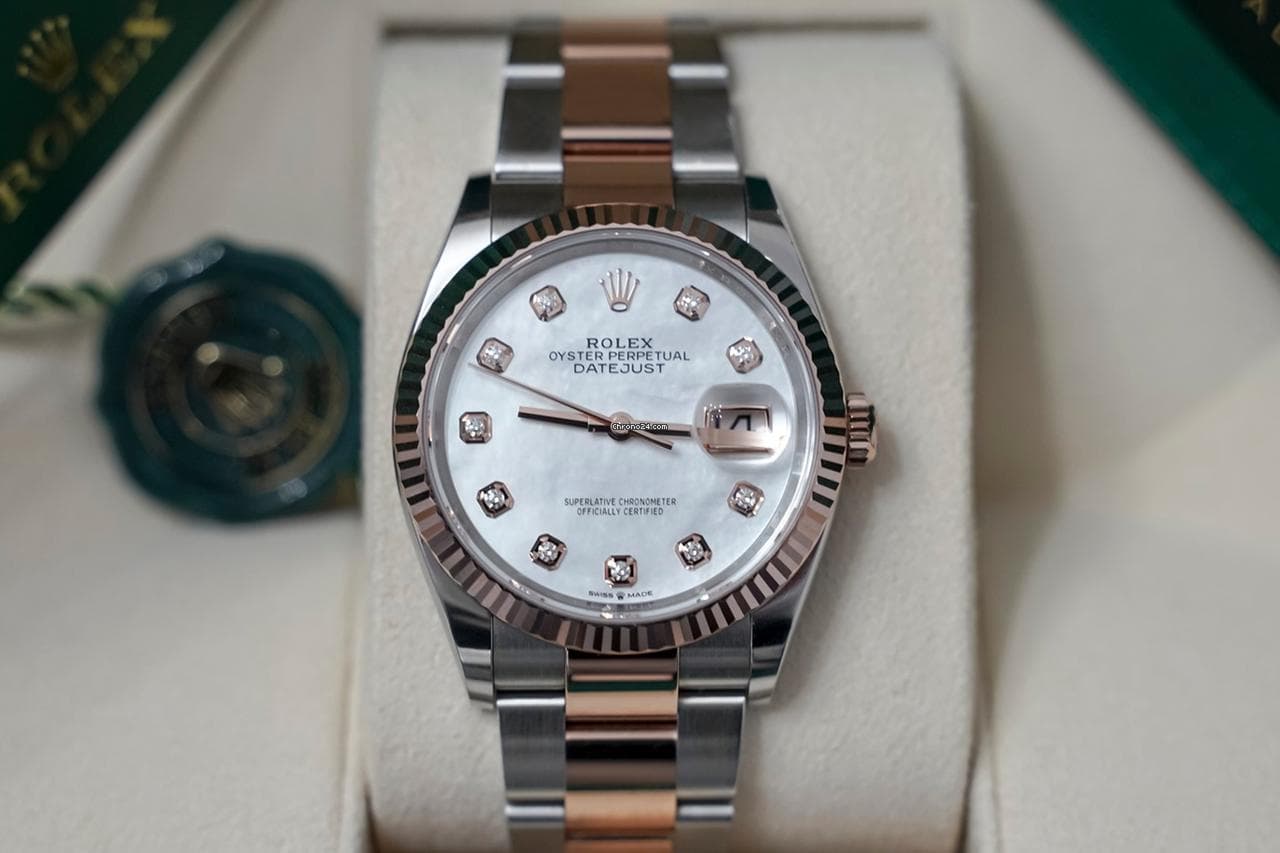 Rolex Datejust 36 Stahl/Rosegold MOP 2024 FULLSET - Image 1