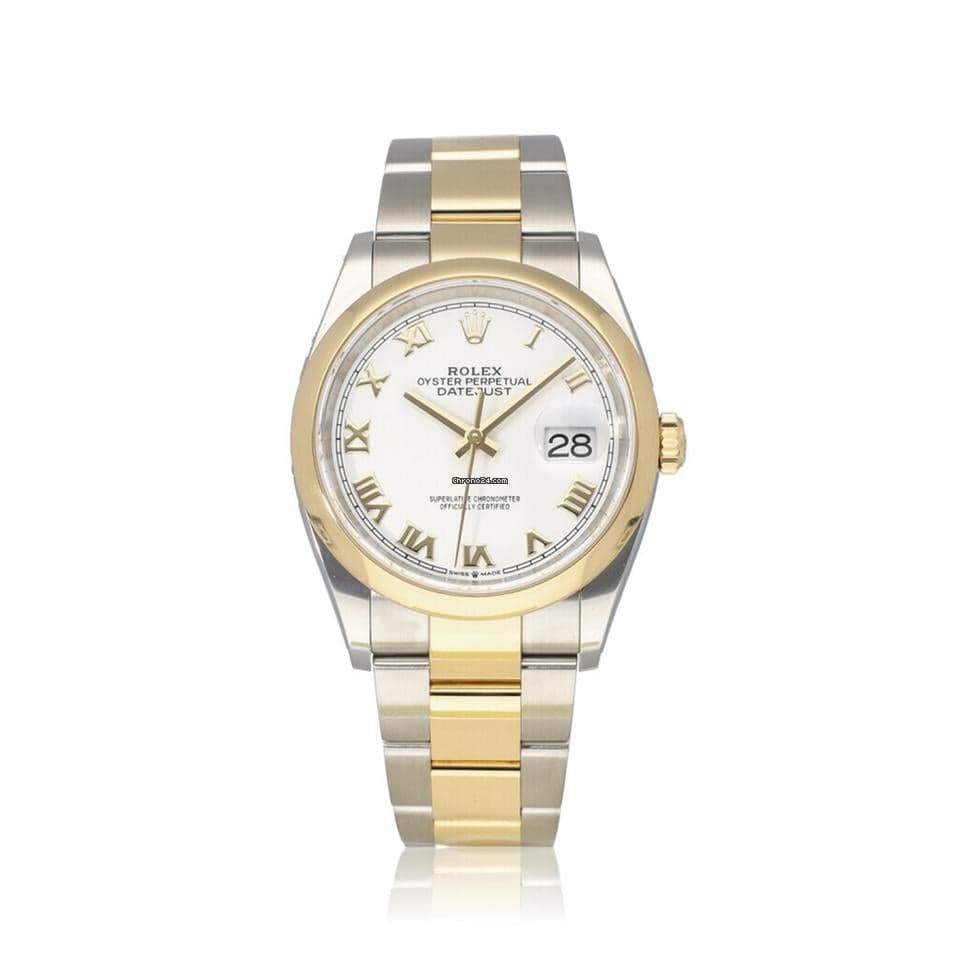 Rolex Datejust 36 2019 box + papers | steel - yellow gold white roman domed Oyster - Image 1