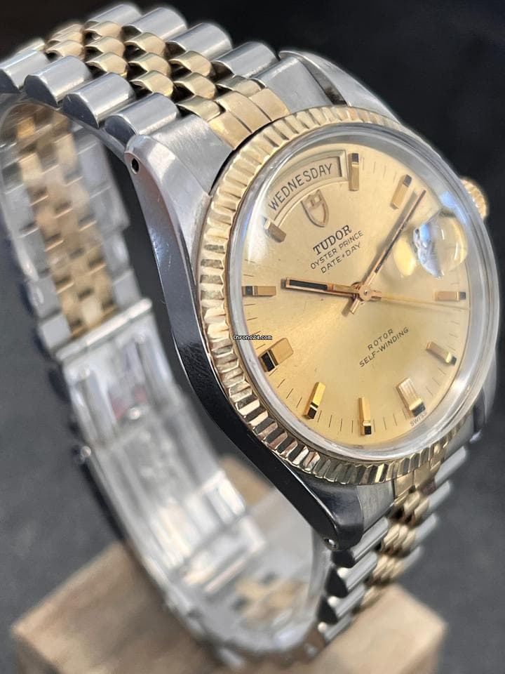 Tudor Date Prince Day Tudor Rolex Vintage Jumbo14K Gold/Steel - Thumbnail 3