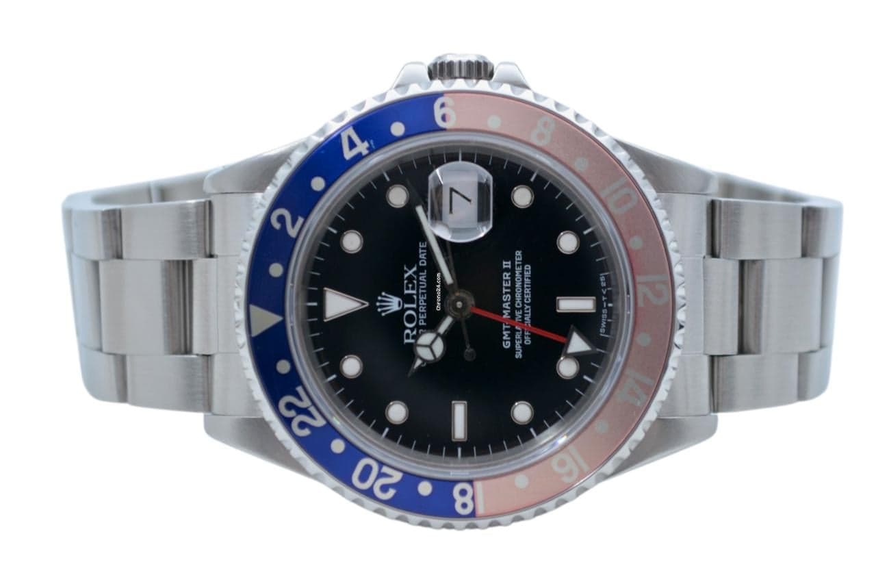 Rolex GMT-Master II Ref: 16710 40mm Automatic Oyster Steel Vintage Pepsi Bezel 1990 - Thumbnail 5