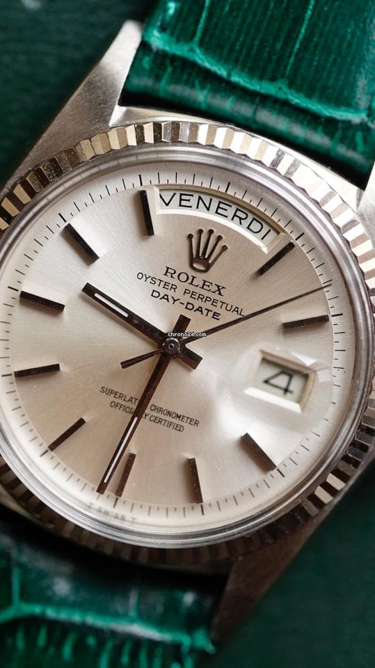Rolex Day-Date 36 1803 No lume Pie Pan 18K White Gold - Thumbnail 2