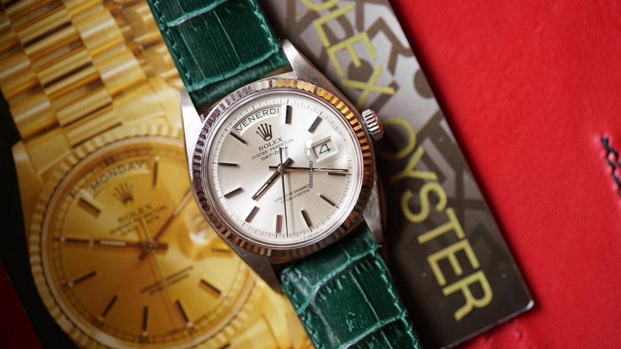 Rolex Day-Date 36 1803 No lume Pie Pan 18K White Gold - Thumbnail 8