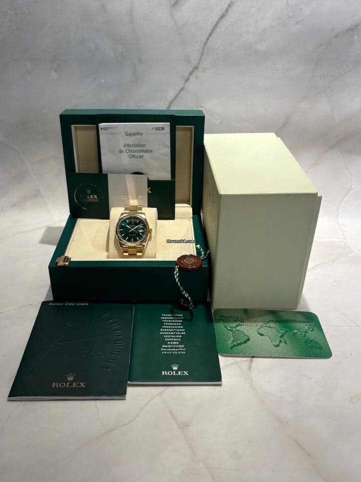 Rolex Day-Date 118238 - Green dial - 2024 Rolex service - Thumbnail 6
