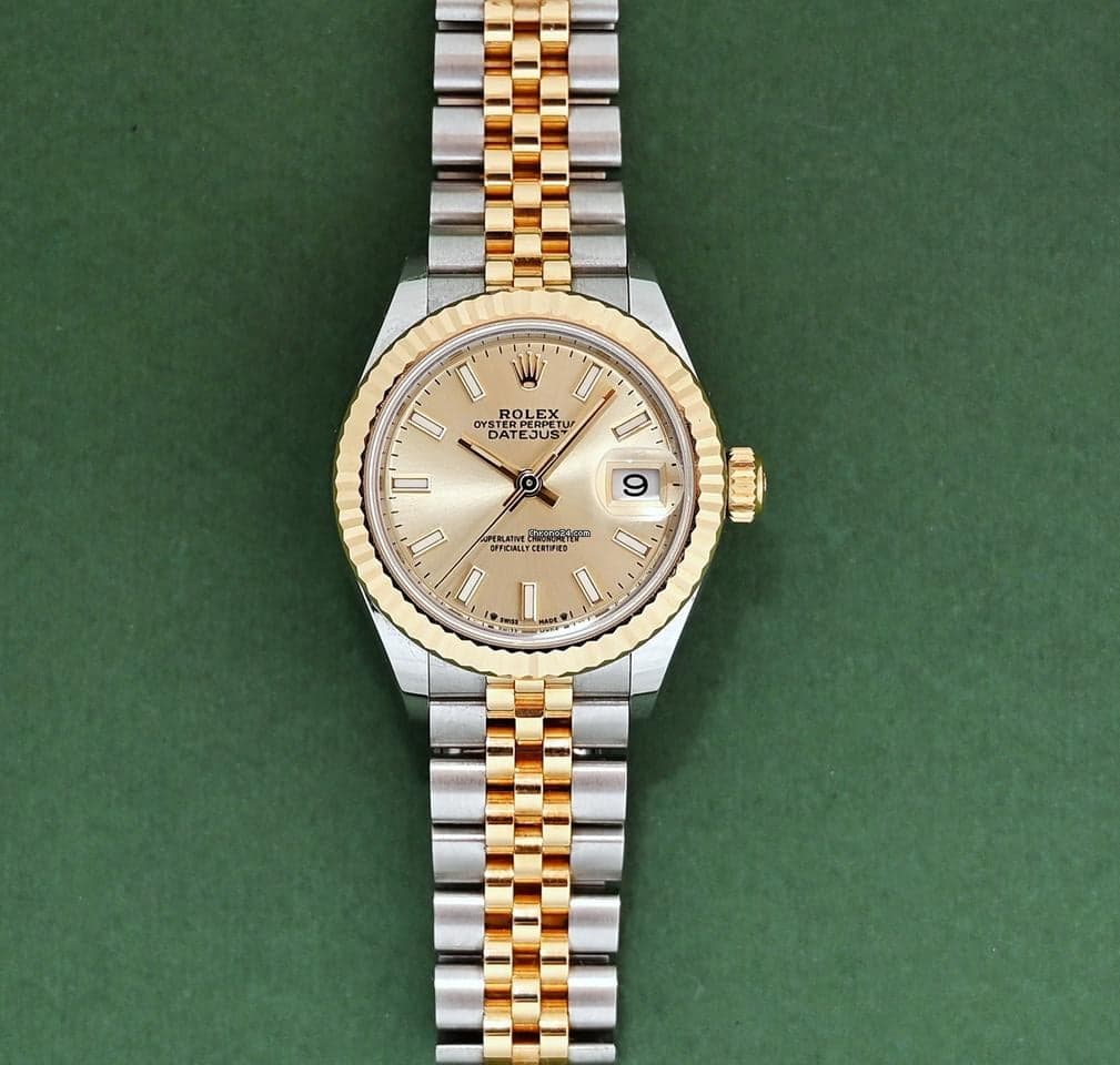 Rolex Lady-Datejust Datejust Lady 28mm Gold Steel 2021 Champagne Dial Box&Papers - Image 1