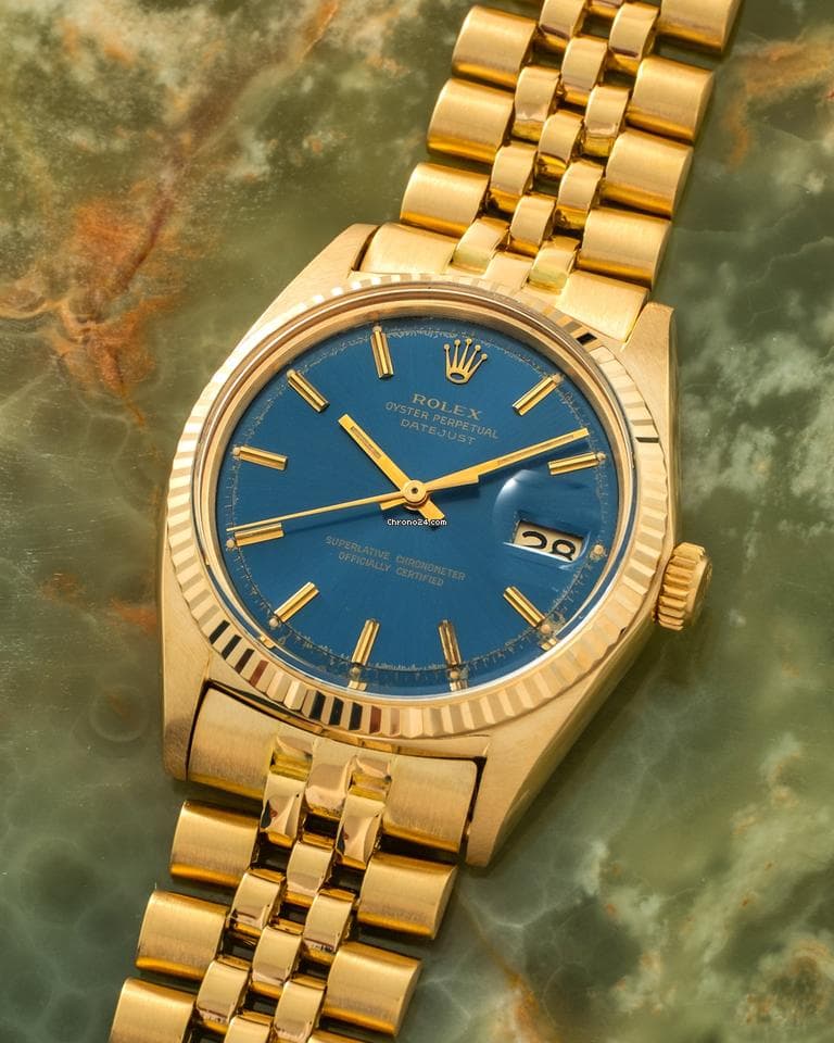 Rolex Datejust ref 1601 Blue Jeans Dial Featuring a French Hallmark on the caseback - Thumbnail 3