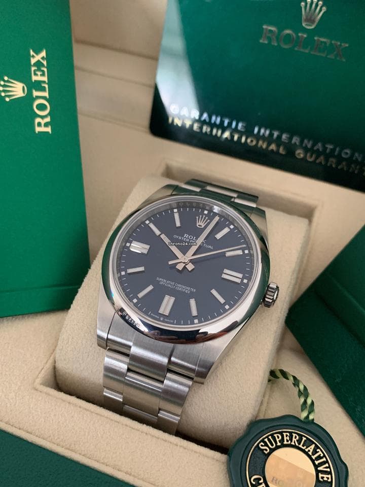 Rolex Oyster Perpetual 41 OP41 blue dial 124300 Full set 2022