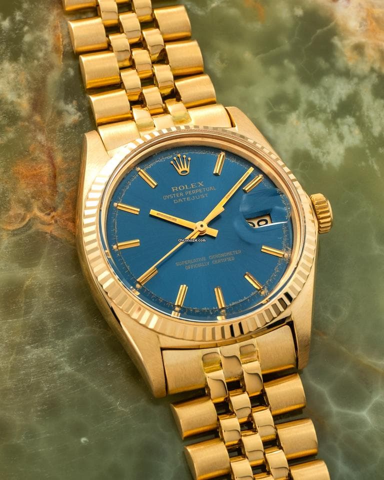 Rolex Datejust ref 1601 Blue Jeans Dial Featuring a French Hallmark on the caseback - Thumbnail 4
