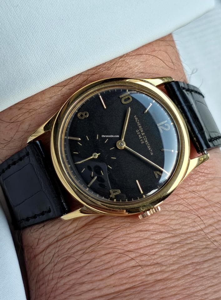 Vacheron Constantin JUMBO BLACK DIAL GOLD 18KT 0.750 Cal P453/3B Like New - Thumbnail 5