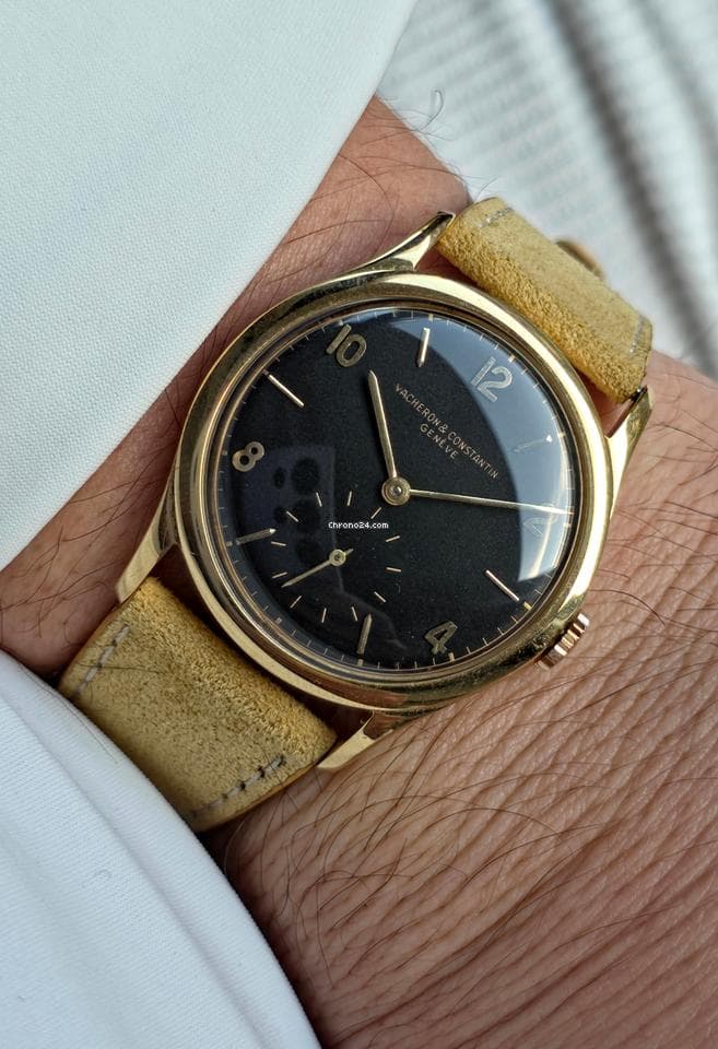 Vacheron Constantin JUMBO BLACK DIAL GOLD 18KT 0.750 Cal P453/3B Like New - Thumbnail 11