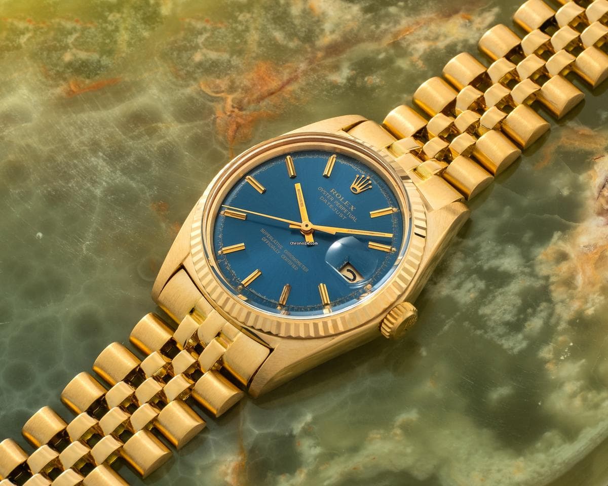 Rolex Datejust ref 1601 Blue Jeans Dial Featuring a French Hallmark on the caseback - Thumbnail 6