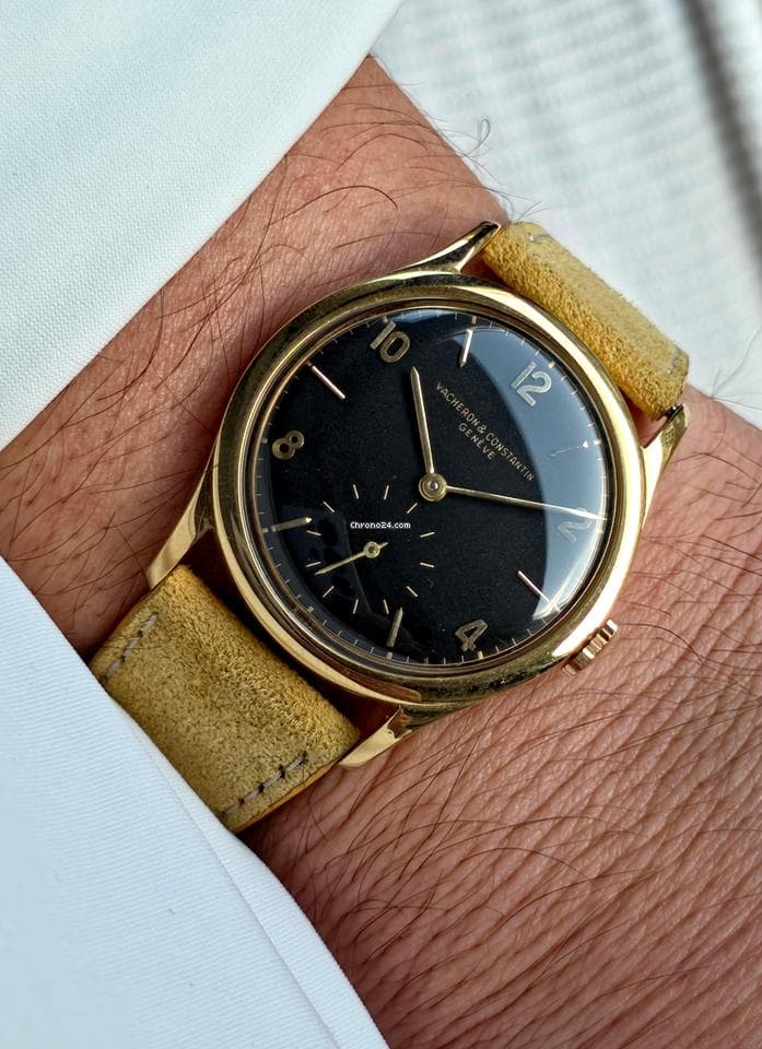 Vacheron Constantin JUMBO BLACK DIAL GOLD 18KT 0.750 Cal P453/3B Like New - Thumbnail 12