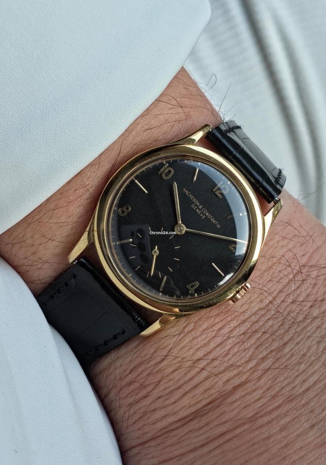 Vacheron Constantin JUMBO BLACK DIAL GOLD 18KT 0.750 Cal P453/3B Like New - Thumbnail 3