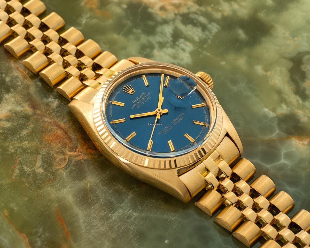 Rolex Datejust ref 1601 Blue Jeans Dial Featuring a French Hallmark on the caseback - Thumbnail 5