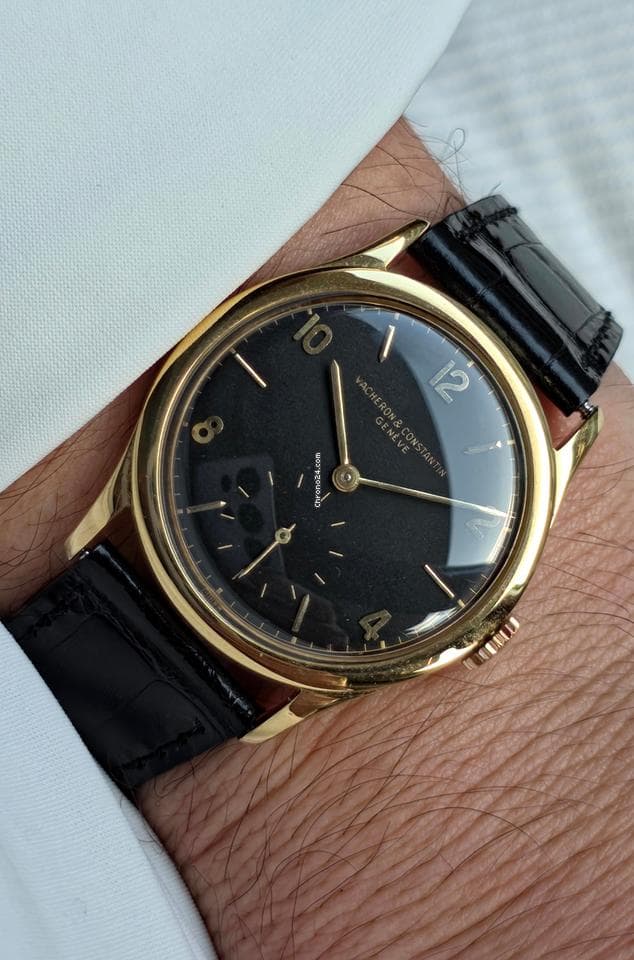 Vacheron Constantin JUMBO BLACK DIAL GOLD 18KT 0.750 Cal P453/3B Like New - Thumbnail 6