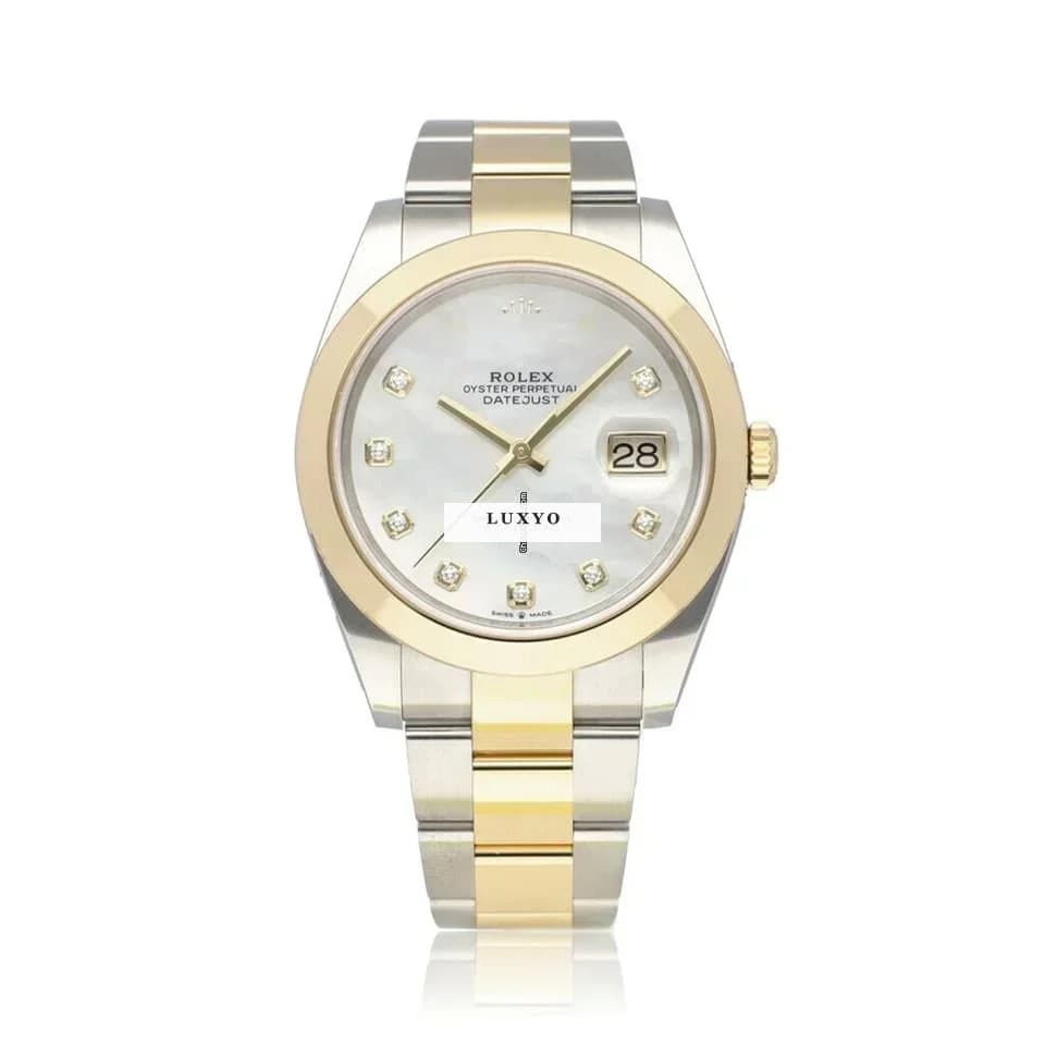 Rolex Datejust 41 NEW ROLEX SERVICE - 2022 B+P | steel - gold MOP diamond Oyster