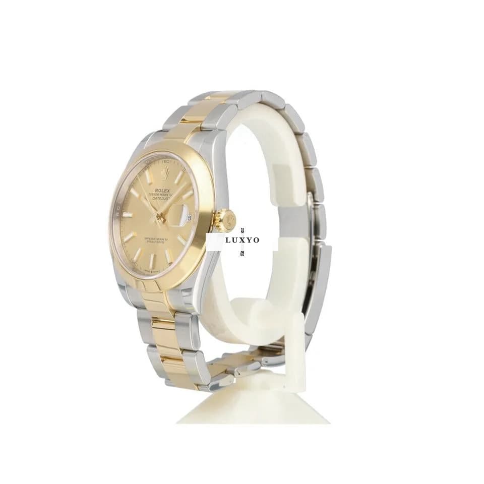 Rolex Datejust 41 2022 box + papers | steel - yellow gold champagne domed Oyster - Thumbnail 3