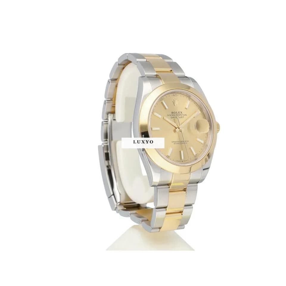 Rolex Datejust 41 2022 box + papers | steel - yellow gold champagne domed Oyster - Thumbnail 9