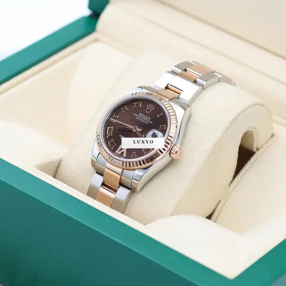 Rolex Datejust 31 ref. 278271 - Chocolate Diamond Roman Dial - Oyster Bracelet Full Set - Thumbnail 2