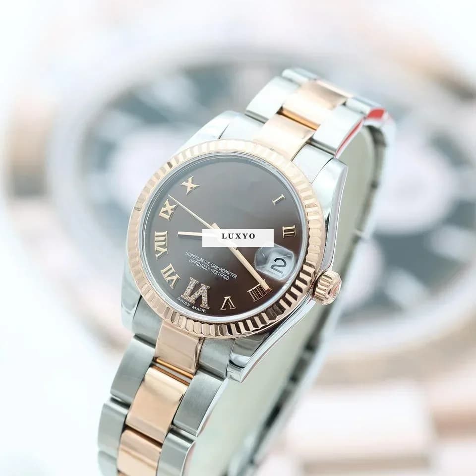 Rolex Datejust 31 ref. 278271 - Chocolate Diamond Roman Dial - Oyster Bracelet Full Set - Thumbnail 3