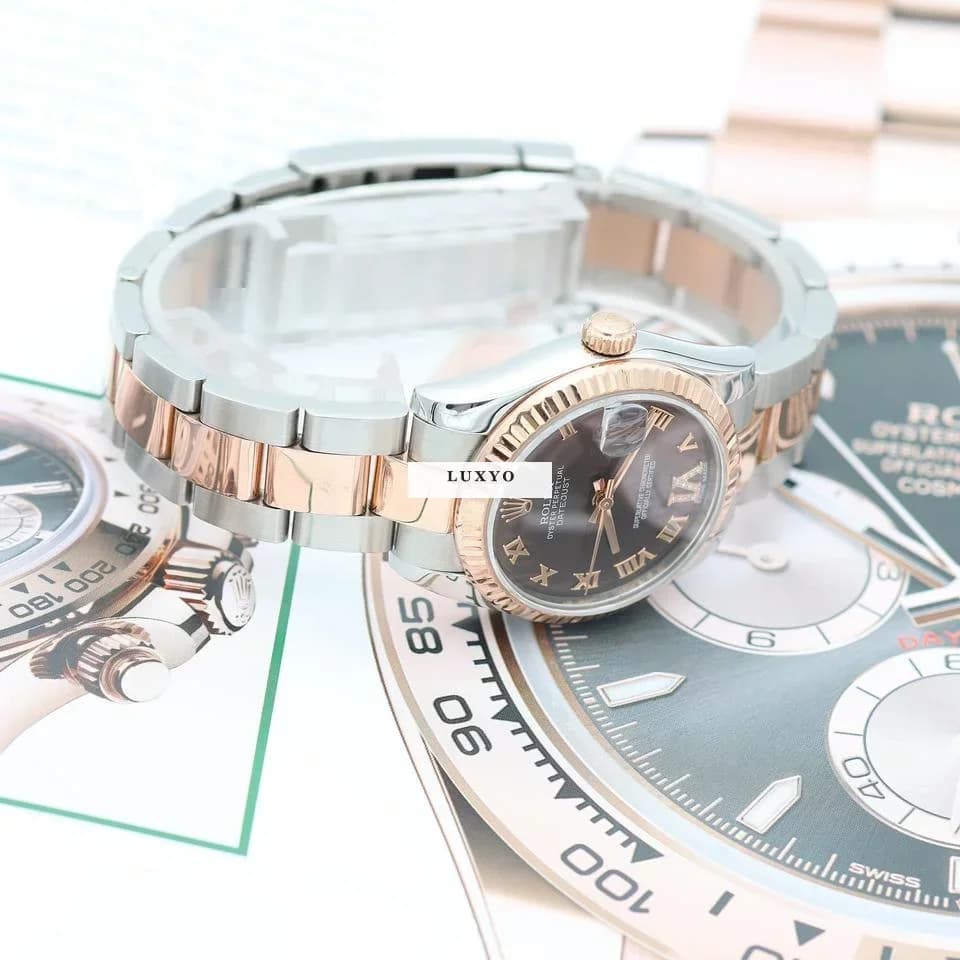 Rolex Datejust 31 ref. 278271 - Chocolate Diamond Roman Dial - Oyster Bracelet Full Set - Thumbnail 4