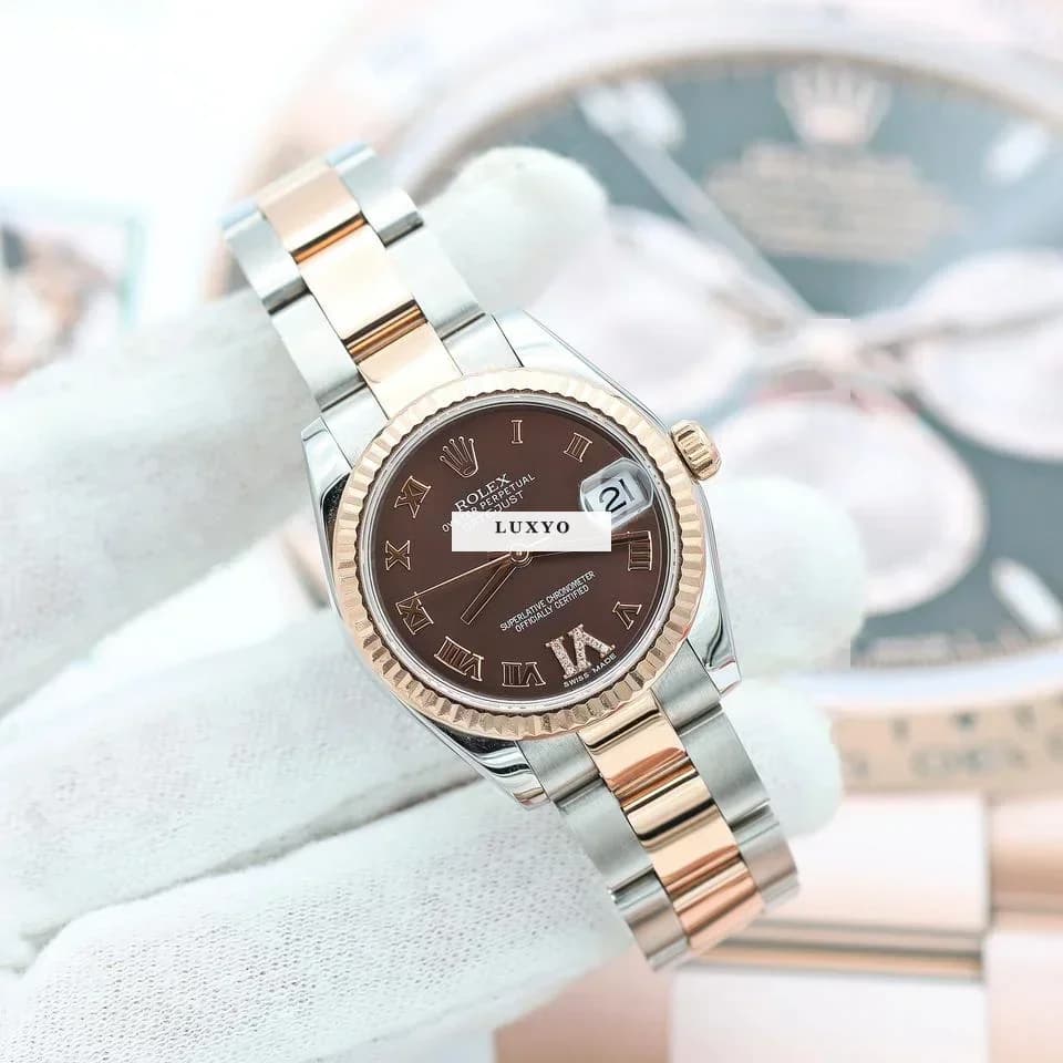 Rolex Datejust 31 ref. 278271 - Chocolate Diamond Roman Dial - Oyster Bracelet Full Set - Thumbnail 5
