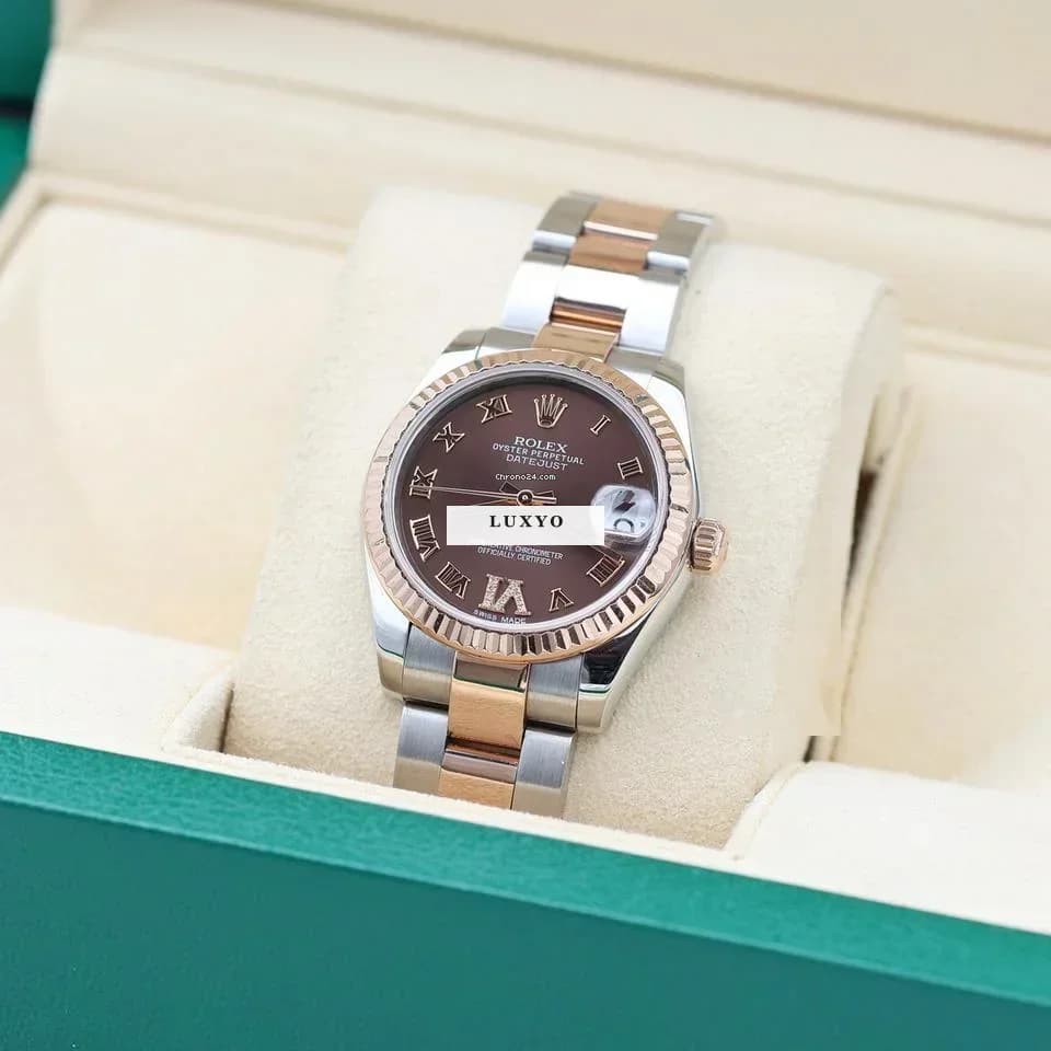Rolex Datejust 31 ref. 278271 - Chocolate Diamond Roman Dial - Oyster Bracelet Full Set - Thumbnail 6