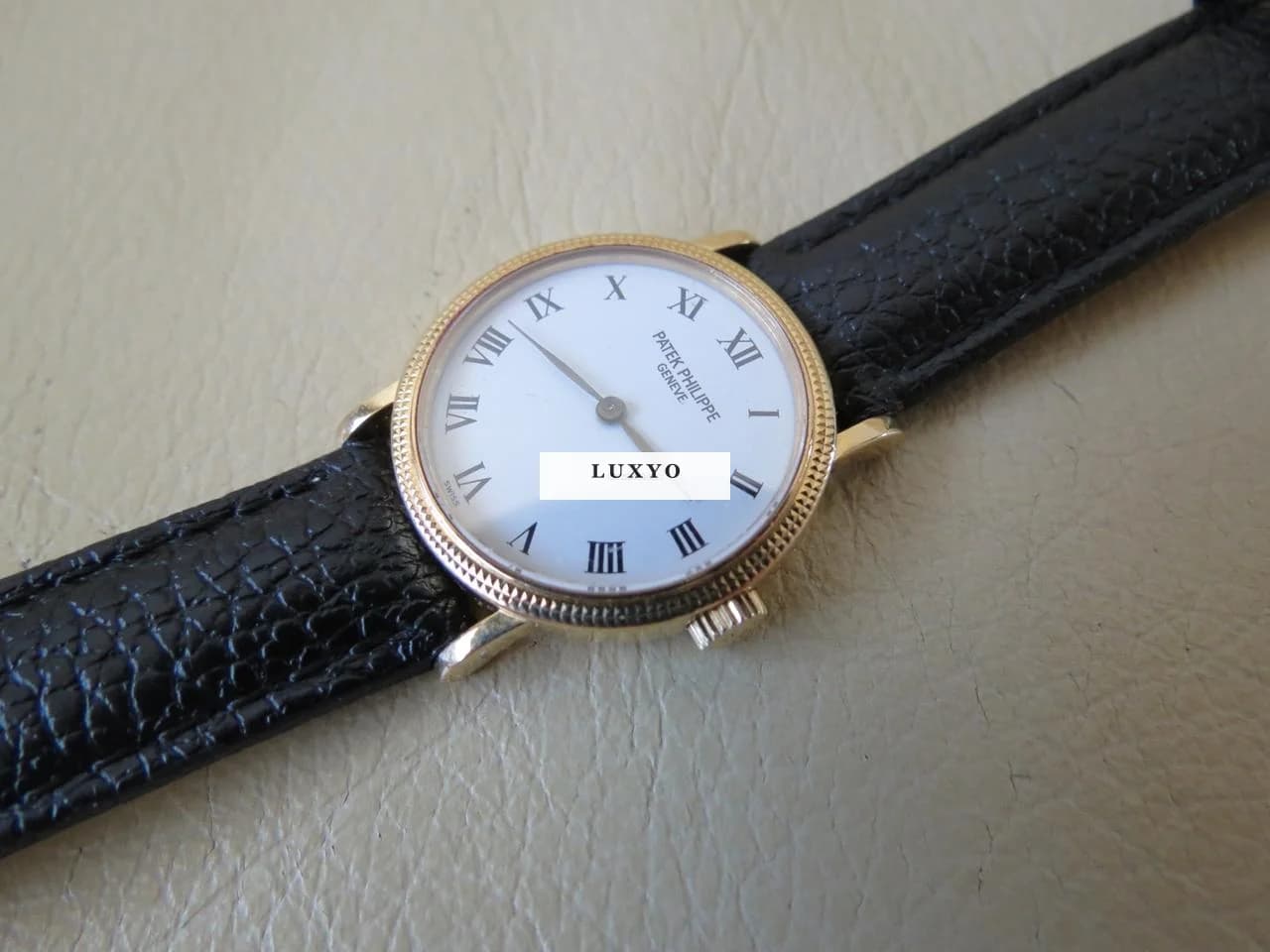 Patek Philippe Calatrava 18K Gold Roman Numerals 25mm Mechanical Ladies Watch - Thumbnail 10