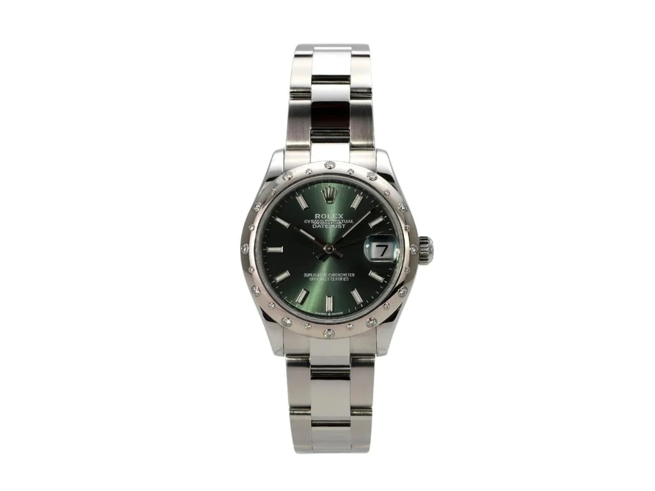 Rolex Datejust 31 Edelstahl Weißgold Diamant Ref. 278344RBR Mintgrün Oyster-Band - Image 1