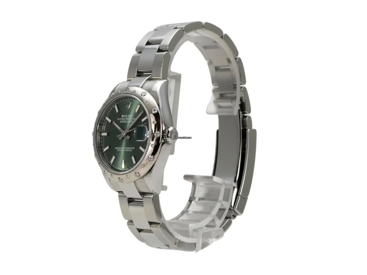 Rolex Datejust 31 Edelstahl Weißgold Diamant Ref. 278344RBR Mintgrün Oyster-Band - Thumbnail 2