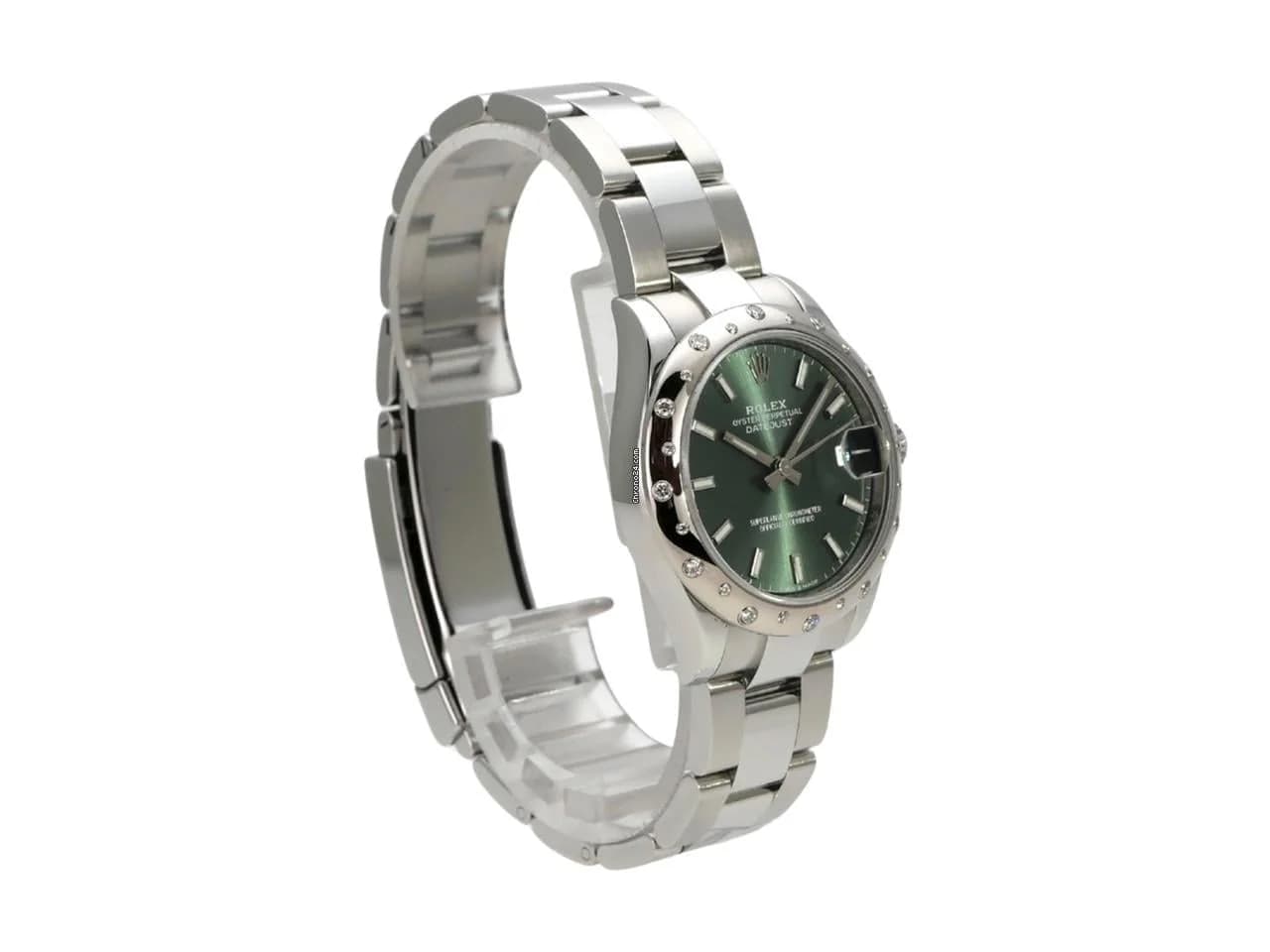 Rolex Datejust 31 Edelstahl Weißgold Diamant Ref. 278344RBR Mintgrün Oyster-Band - Thumbnail 3