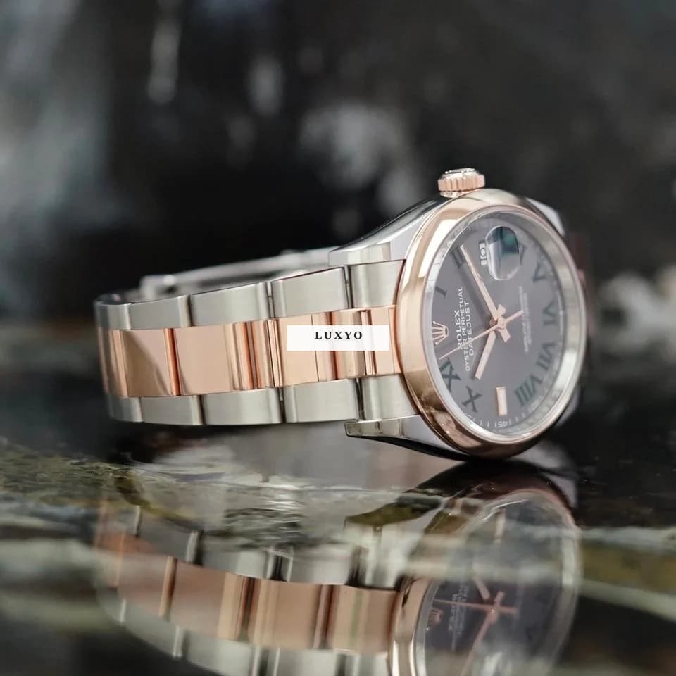 Rolex Datejust 36 Oyster Rolesor Everose Wimbeldon Fullset 04/22 Ref. 126201 "99% New" - Thumbnail 5