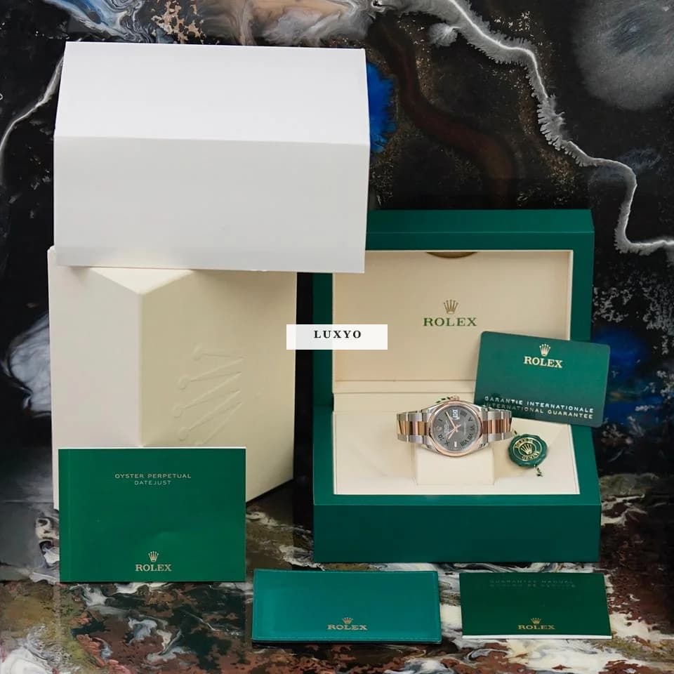 Rolex Datejust 36 Oyster Rolesor Everose Wimbeldon Fullset 04/22 Ref. 126201 "99% New" - Thumbnail 8