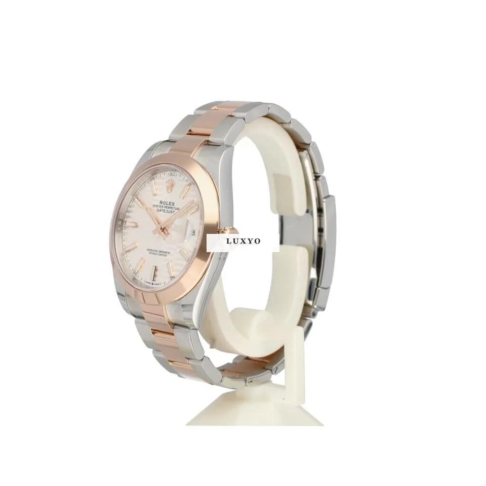 Rolex Datejust 41 2023 box + papers | steel - rose gold silver fluted / motif Oyster - Thumbnail 3