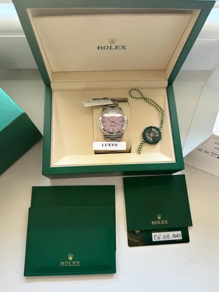 Rolex Oyster Perpetual 36 NEW 02/2025 with NEW BOX - Candy Pink Dial - Thumbnail 5