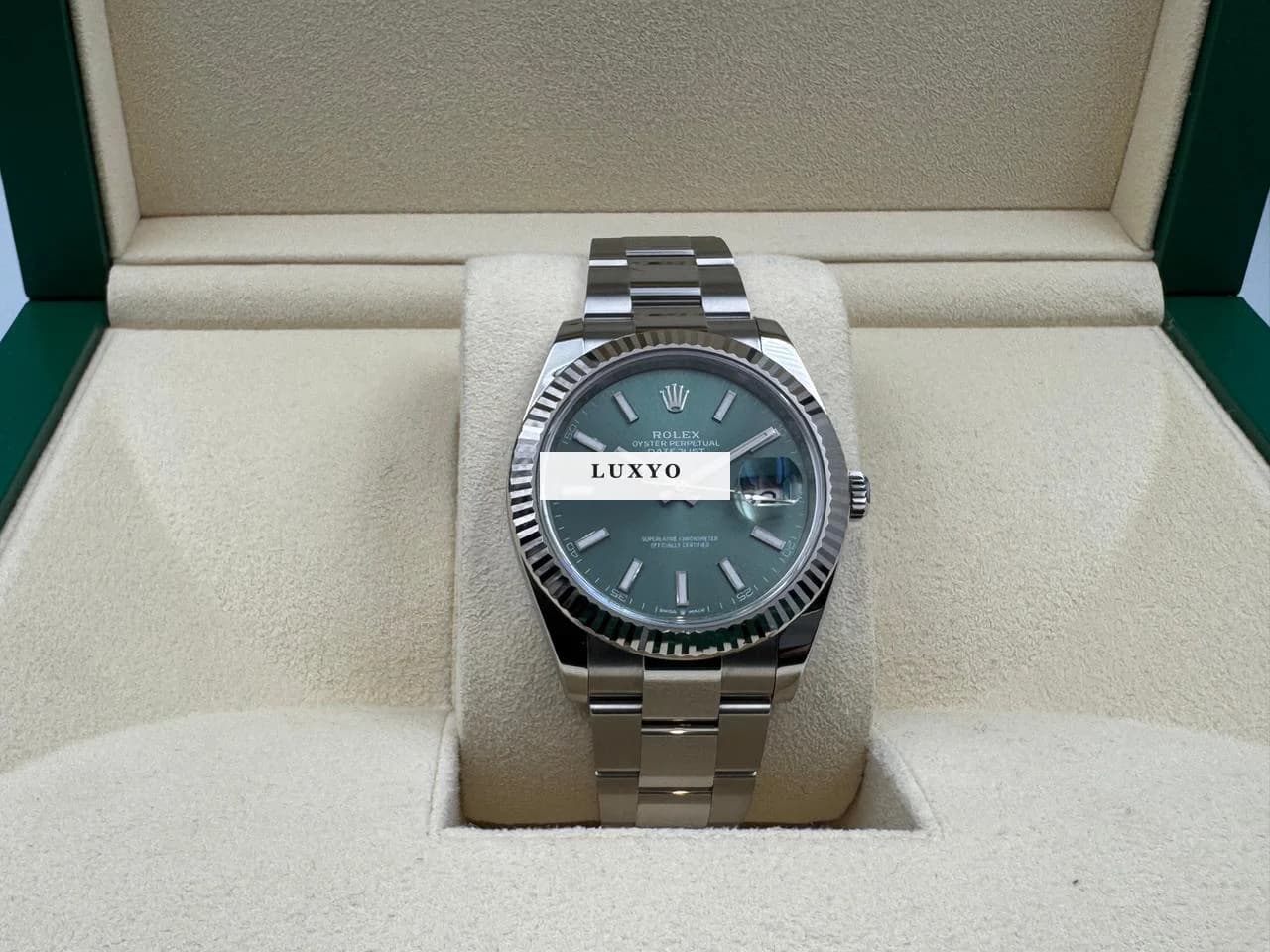 Rolex Datejust 41 126334 Mint Green Dial Oyster 2024 Like New Full Set - Image 1